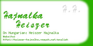 hajnalka heiszer business card